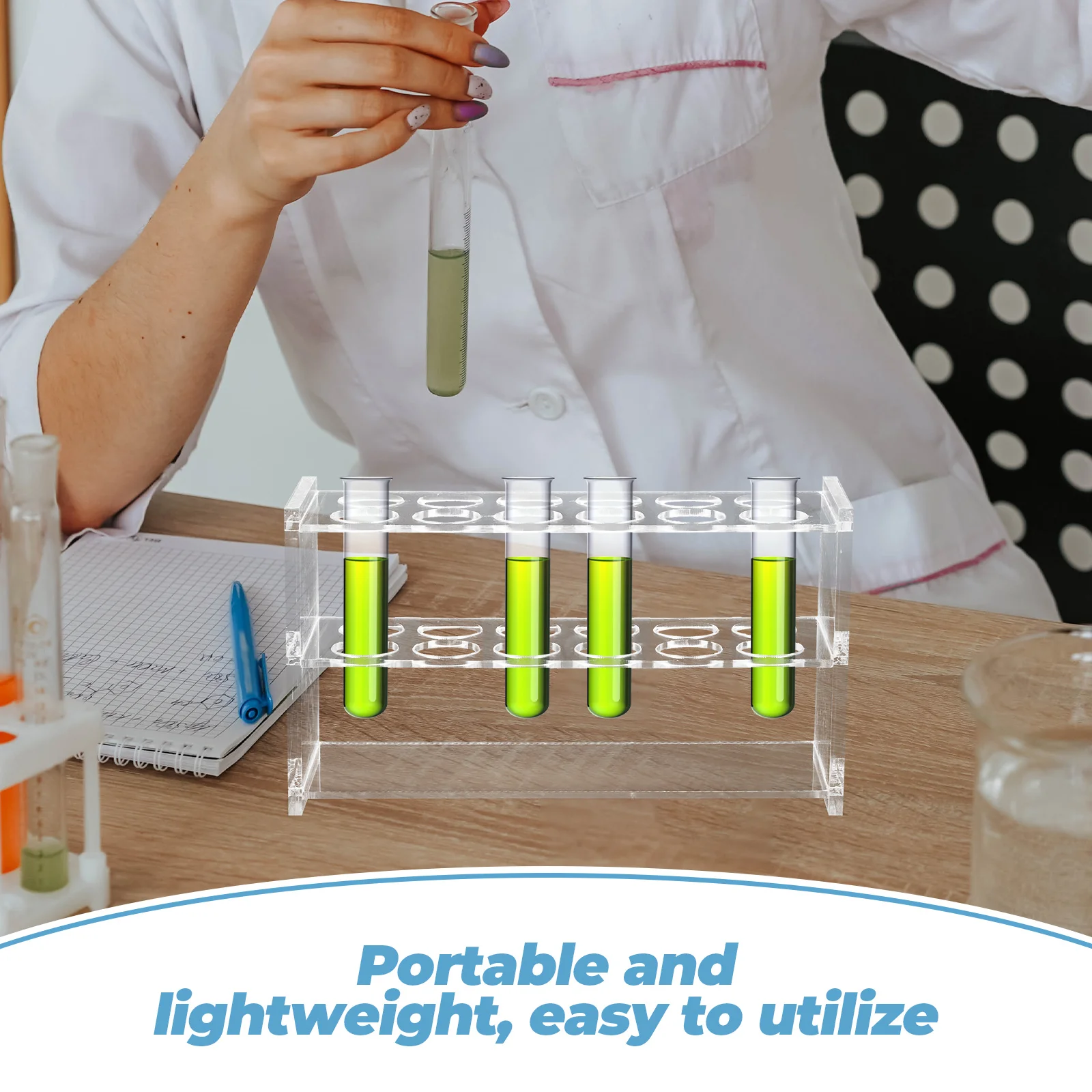 6 Holes Tube Rack Testing Tube Rack Clear Acrylic 25ml Tubes Hole 21mm Lab Equipment Storage ganizer Reusable Practical