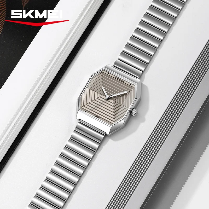 SKMEI 9393 Watches for Men relógios masculino Fashion Quartz Watch Unique Design Stainless Steel Men's Wristwatches Elegant