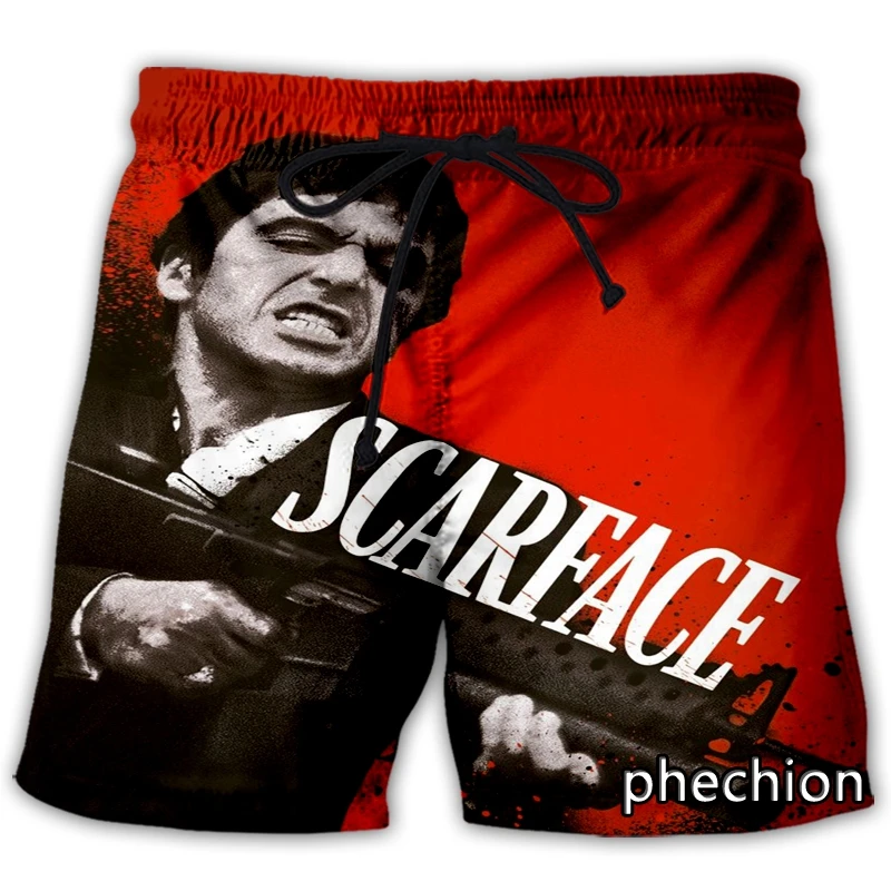 Scarface 3D impresso calções casuais para homens e mulheres, Streetwear solto, Streetwear esportivo, nova moda, L96