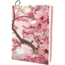 Peach Blossom Stretchable Book Pink Flower Washable Reusable Large Nylon Book Protector Elastic Notebook Wraps Suitable