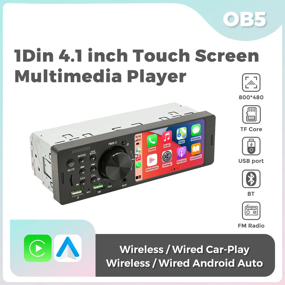 NaviFly 4.1 بوصة 1Din لاسلكي/سلكي Carplay أندرويد راديو السيارة التلقائي الوسائط المتعددة فيديو MP5 لاعب مع BT FM ستيريو USB Autoradio