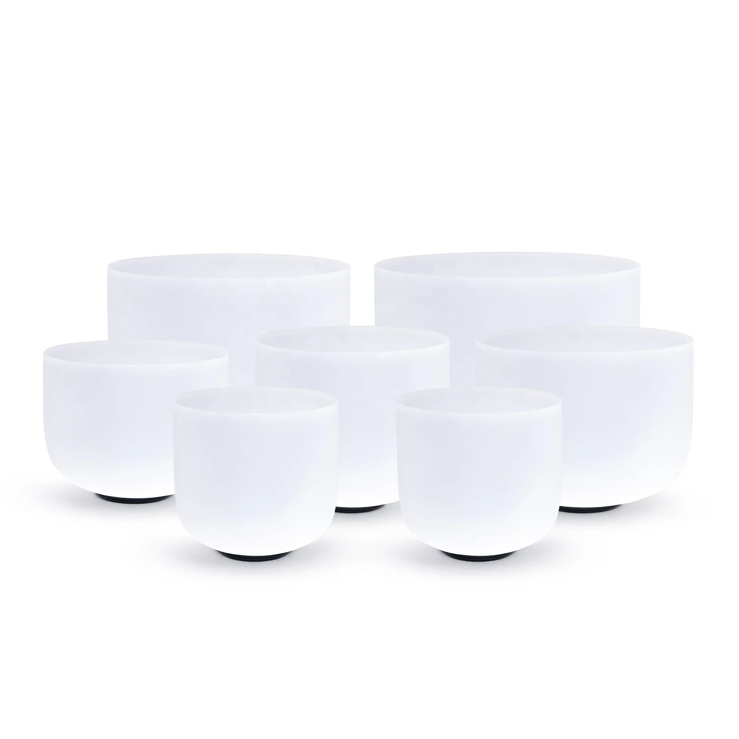7-12 Inch 440hz Frosted Quartz Crystal Singing Bowls Set Of 7 Pcs Chakra For Yoga Sound Healing With Carrying Case