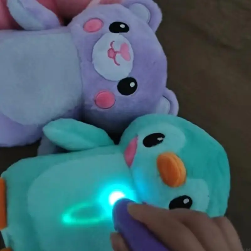 54DF Cuddly Illuminated Animal Cartoon Plush Toy With Gentle Night Light Great For Kids Anxiety Relief And Art Play