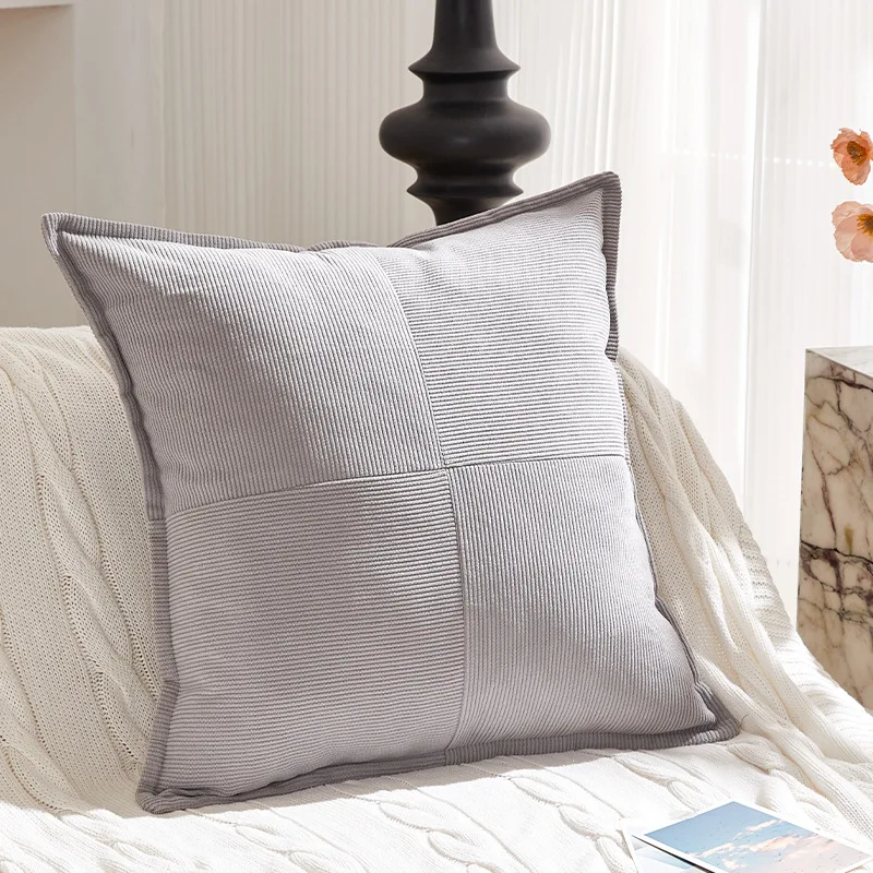 1 Stück geometrischer Kissenbezug aus Cord, 45 x 45 cm, dekorativer Kissenbezug für Sofa, Wohnzimmer, Schlafzimmer, Zierkissenbezug für Büro