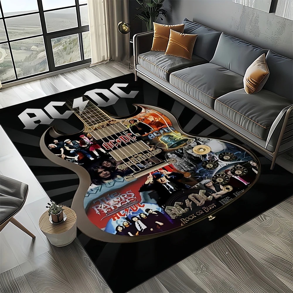 سجادة منطقة جونسون ثلاثية الأبعاد A-ACDC روك باند كبيرة، سجادة لغرفة المعيشة وغرفة النوم والأريكة ممسحة الديكور، سجادة أرضية مضادة للانزلاق للأطفال #3