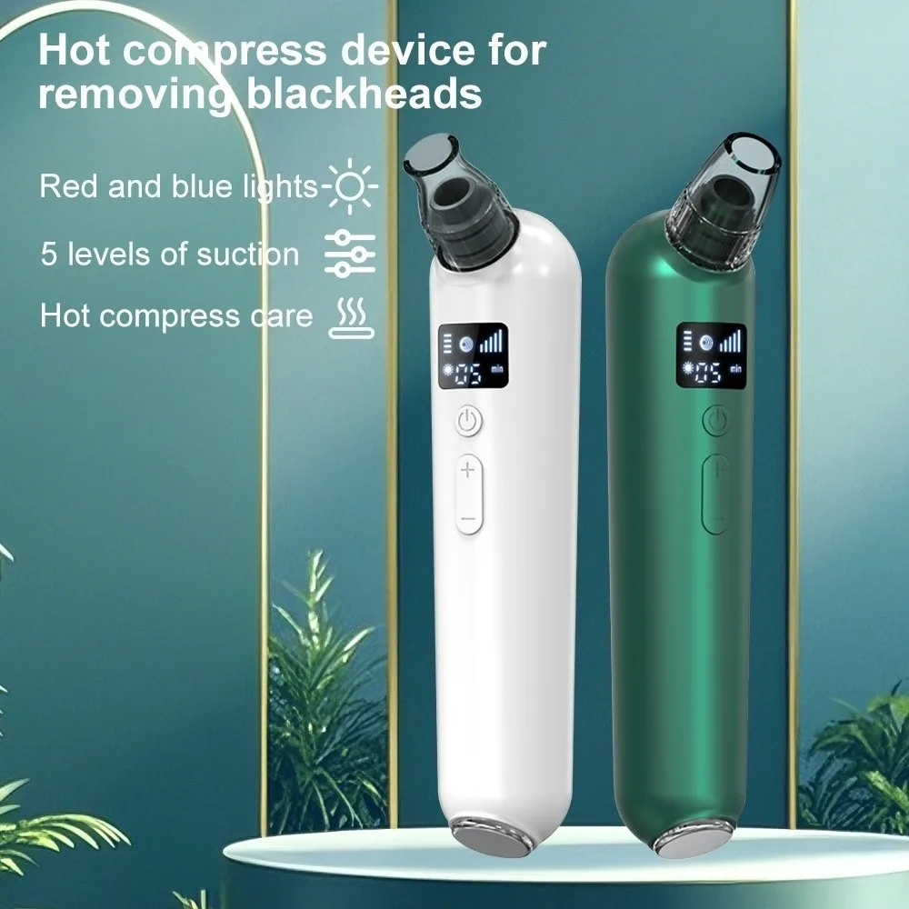 Dispositivo elettrico per la rimozione dei punti neri Pulizia profonda Aspirapolvere per pori a bolle piccole Funzione di impacco caldo Ricaricabile tramite USB