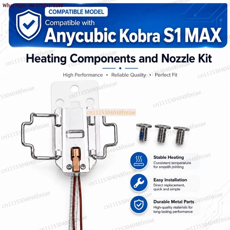 Anycubic Kobra S1 MAX Heating Nozzle Kit Hotend Assembly 3D Printer Spare Parts Replacement Extruder Components Accessories