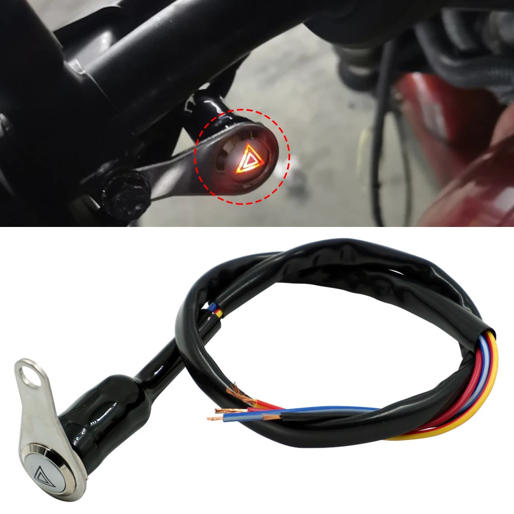 Motorcycle Scooter ON-OFF Hazard Light 5 wire Switch Emergency Warning Flasher Button Waterproof Switches Electric Bicycle