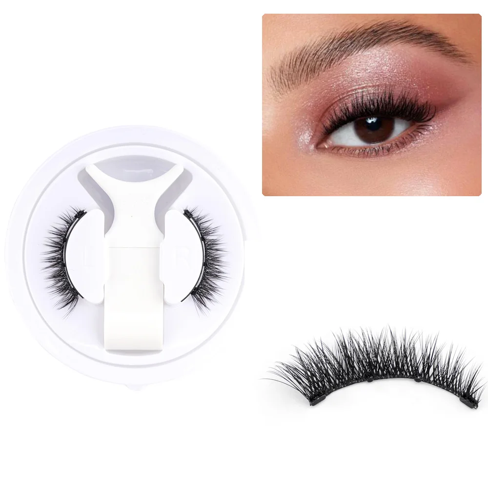 1 Pair Magnetic Eyelashes Handmade Soft Fluffy Faux Mink Eye Lashes Reusable Eyelash Extension  Magnet Eye Lashes With Tweezers