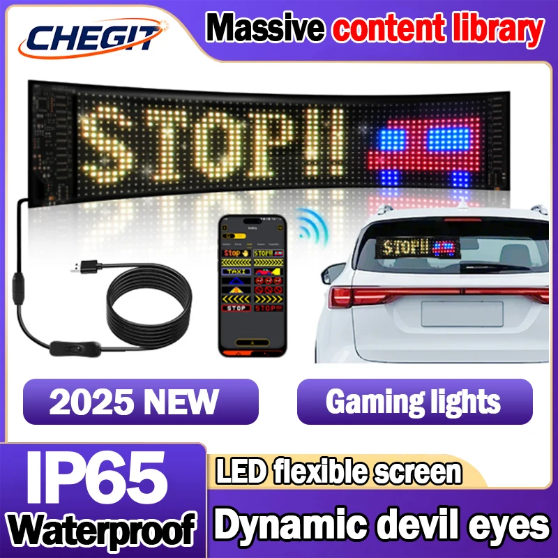 

Светодиодный автомобильный знак, программируемая светодиодная матричная панель, гибкий экран, дисплей, анимация, прокрутка, знак, управление через приложение, магазин, бар, вечеринка, фестиваль