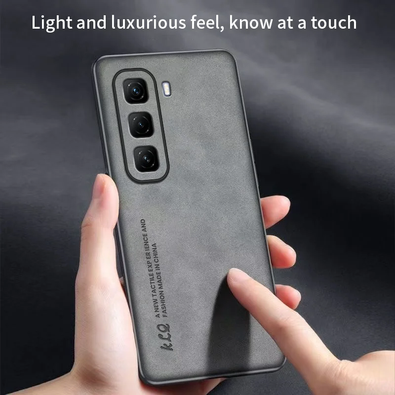 For Hot50Pro Case Luxury Sheepskin Leather Skin-feeling Shockproof Case for INFINIX Note 40 Pro Plus Smart 7 8 Business Cover