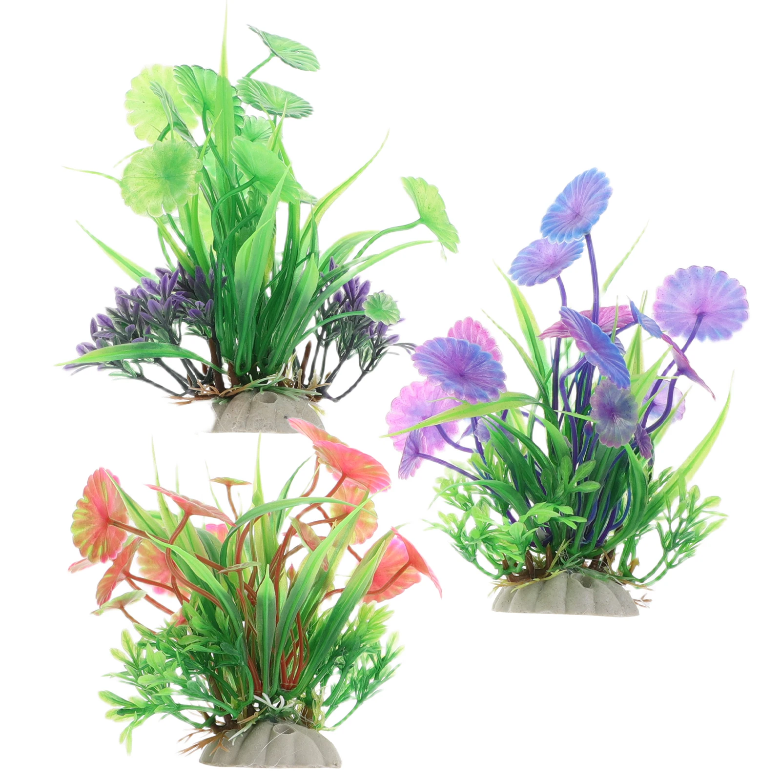 

3pcs Artificial Aquatic Plants for Fish Tank Decoration High Realism Simulation Green Aquarium Accessories Landscape