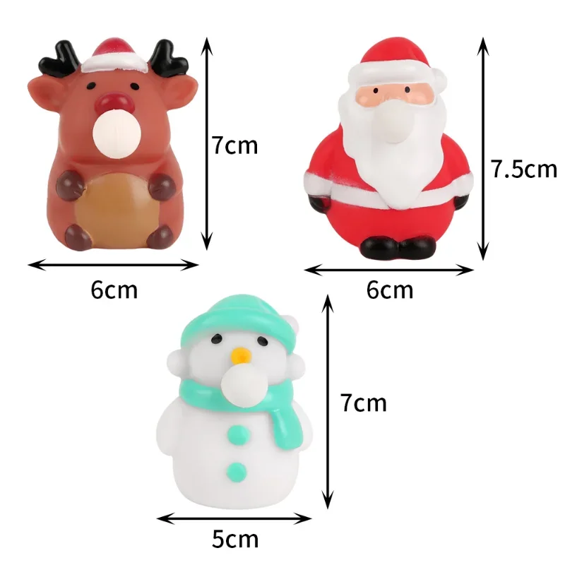 Juguetes de extrusión navideña, bolas antiestrés, Papá Noel, muñeco de nieve, alce, descompresión, juguetes sensoriales para apretar, regalos de fiesta de Navidad para niños