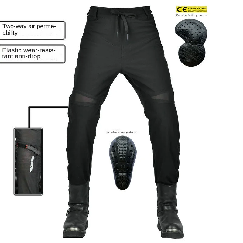 VOLERO Motorcycle Pants Summer Riding Pants Men's Motorcycle Pants Two-way Breathable Windproof Anti-drop Locomotive Overalls