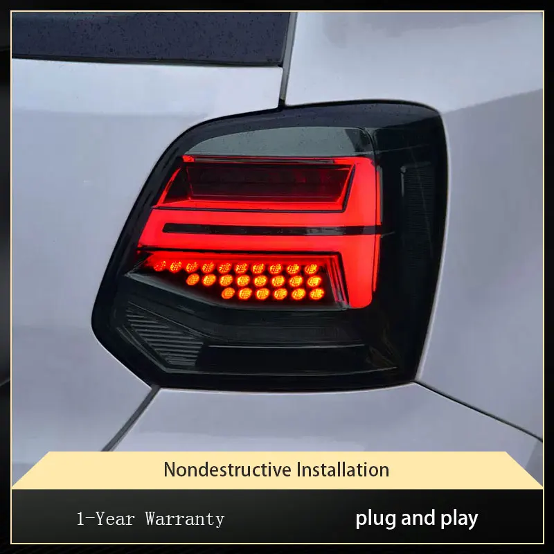 Car Lights For Volkswagen VW Polo 2011-2018 Tail Light Modified Projector Lens Taillight Assembly Turn Signal Brake Accessories