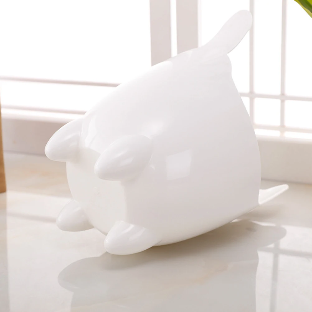 

Kawaii Desk Trash Can Pen Holder Storage Bucket White Large Cat Cartoon Dorm Room Mini Garbage Container Easy Clean Portable