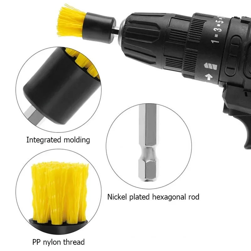 2Pcs Mini Electric Drill Brush Kit Scrubber Cleaning Brush For Carpet Glass Car Kitchen Bathroom toilet Cleaning Tools Household