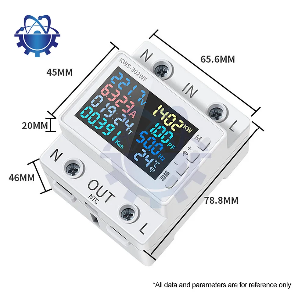 WIFI cyfrowy Monitor energii elektrycznej miernik napięcia prądu AC170-300V zdalny Monitor aplikacji watowe liczniki kilowatogodzin