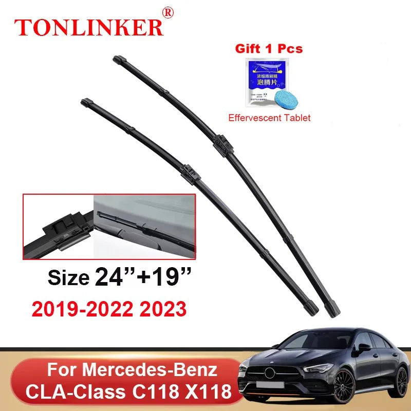 

TONLINKER Car Wiper Blades For Mercedes Benz CLA-Class W118 C118 X118 2019 2020 2021 2022 CLA 200 250 35 C45S Car Accessories