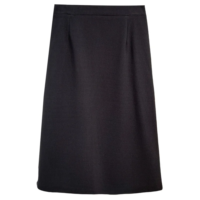 

Autumn And Winter 100KG Simple Matching Medium Length Woolen Skirt Plus Size Women's Back Split Package Hip Skirt 1937