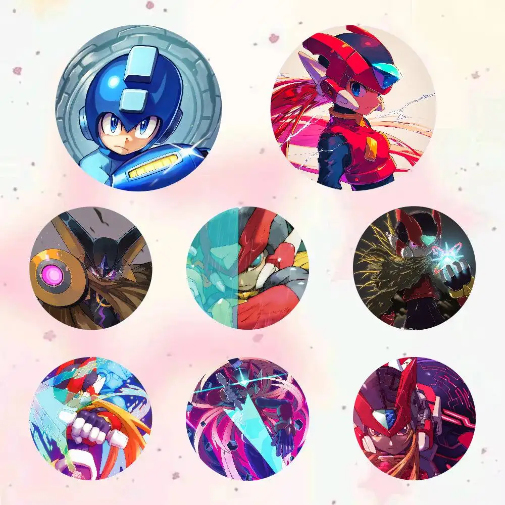 Game Mega Man Anime Cartoon Pins Backpack Shoes Jewelry Accessories Cosplay Handmade Badge