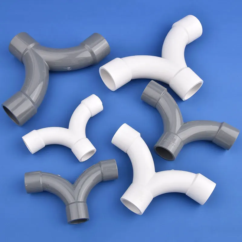 20/25/32mm PVC Pipe Large Arc Elbow Tee Connector Big Flow Y-type 3-Way Splitter Joint DIY Garden Irrigation Water Tube Fittings