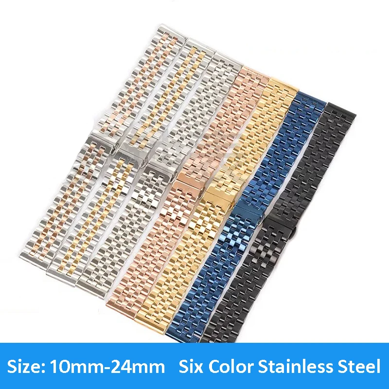 

Solid Stainless Steel Watch Band 10-24mm Width Wristband Watch Straps Replacement Men And Women Watch Accessories