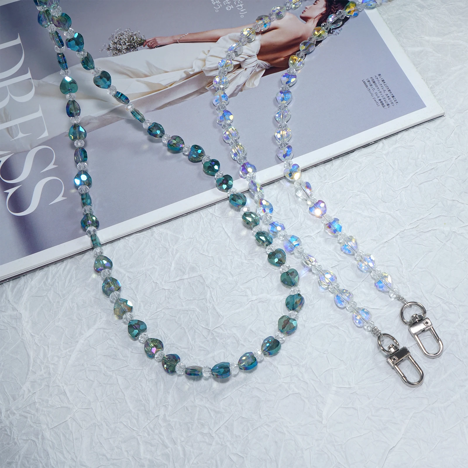 Love Cross-Body Universal Mobile Phone Lanyard Suitable Apple Samsung Huawei Xiaomi mobile Phones Crystal Cross-Body Lanyard