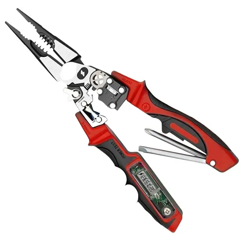 Large Screen Digital Display Electrician Pliers Pointed Nose 0.02 10mm² Wire Stripping for Industrial Wiring Projects
