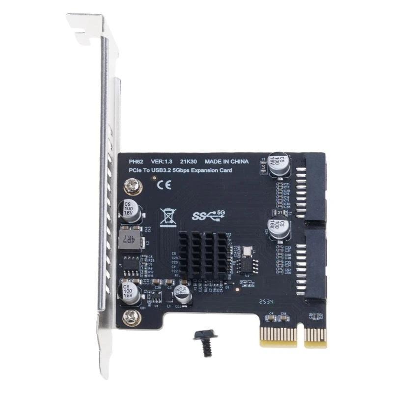 PCI-E USB 3.0 Expansion Card Adapter 2 Port USB3.0 Hub Internal 19/20 Pin Header PCIE PCI for Express to USB3.0 best sale