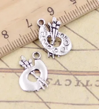 20pcs 14x21mm Alloy matel tibetan silver color palette deaign pendants HWEF3623 chrams