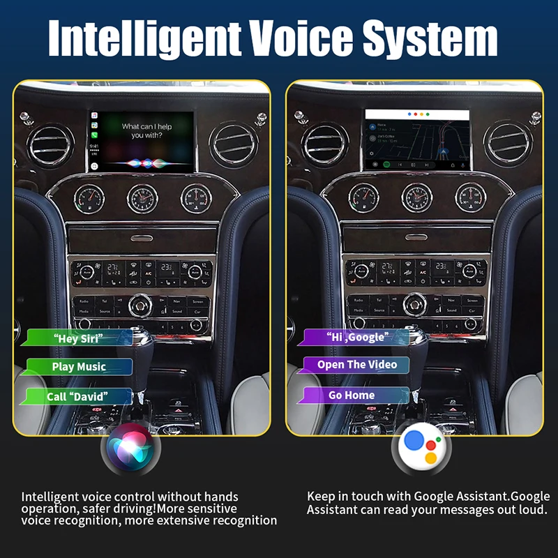 Wireless CarPlay For Bentley Mulsanne Android Auto Airplay Mirror link Retrofit Car Ai Box Multimedia USB Navigation DSP Camera