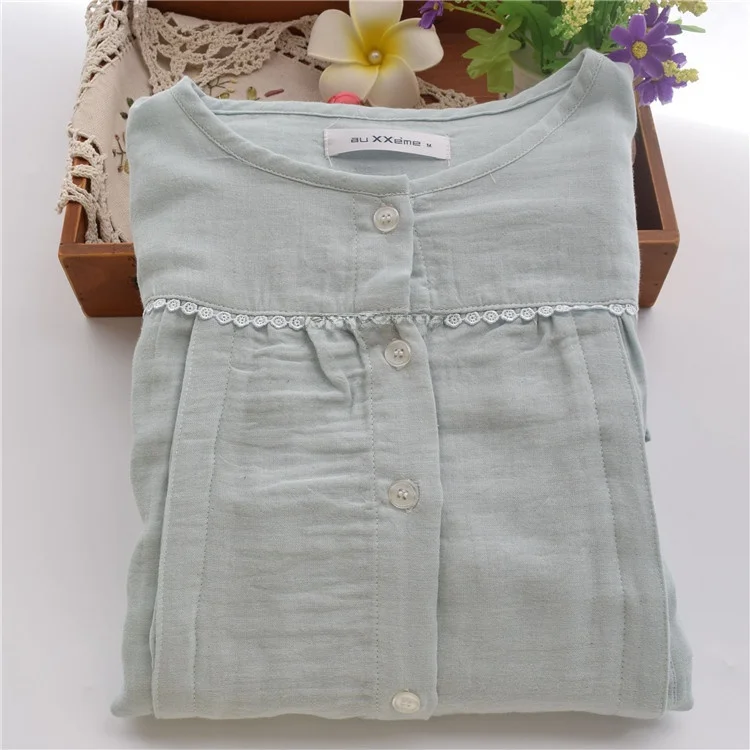 プラスサイズ-materni-spwear-綿ガウンパンツセット授乳ホーム服春秋純粋な綿二重層