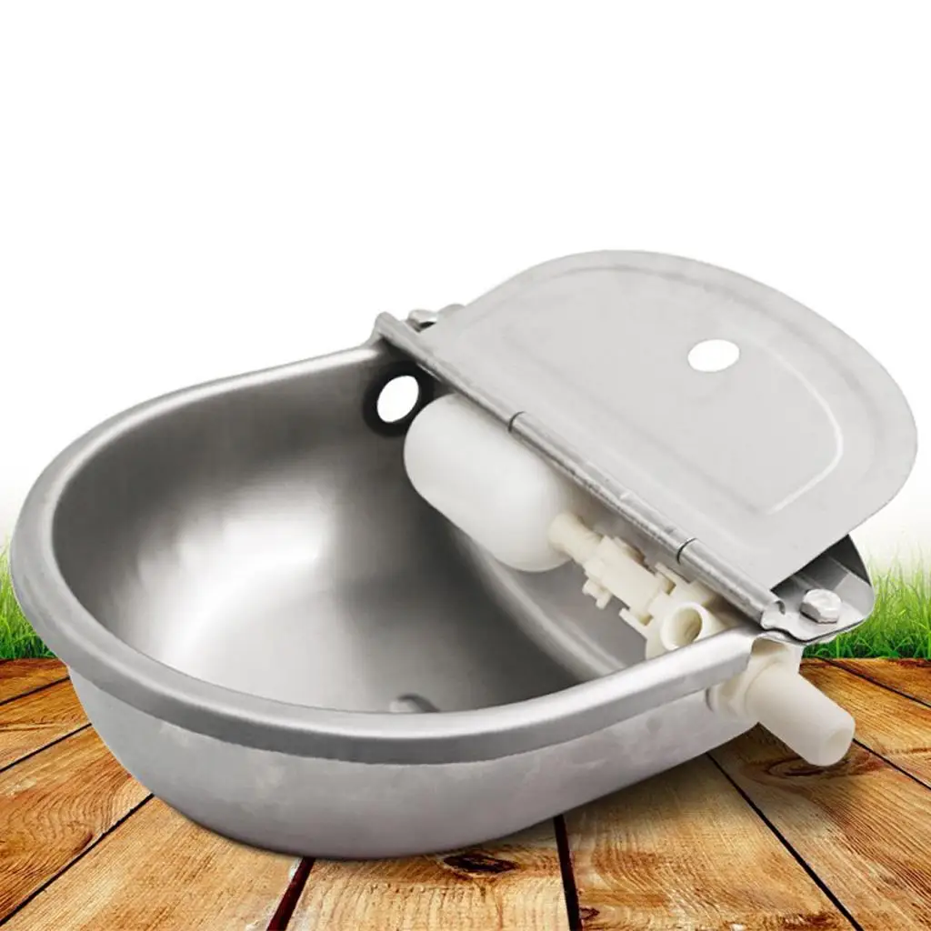 Cuenco de bebedero automático de acero inoxidable, válvula de flotador para caballos, ovejas, suministros agrícolas