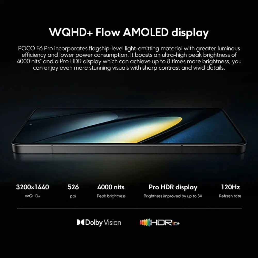 Global Version POCO F6 Pro 5G Snapdragon 8 Gen 2 Smartphone 120W HyperCharge 50MP triple camera WQHD+ 120Hz Flow AMOLED display