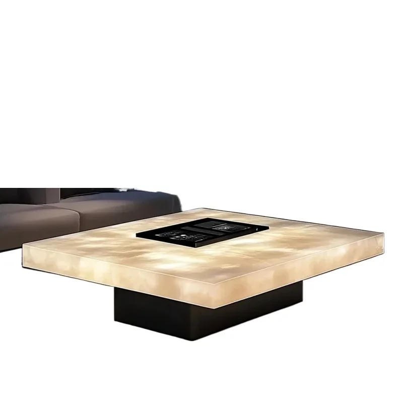 

Modern wabi sabi wind luminous jade coffee table