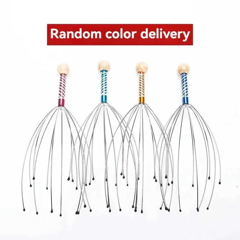 12‑Prong Octopus‑Style Metal Head Scratcher Scalp Massage Claw Relieve Stress Stimulate Hair Growth for Deep Head Relaxation