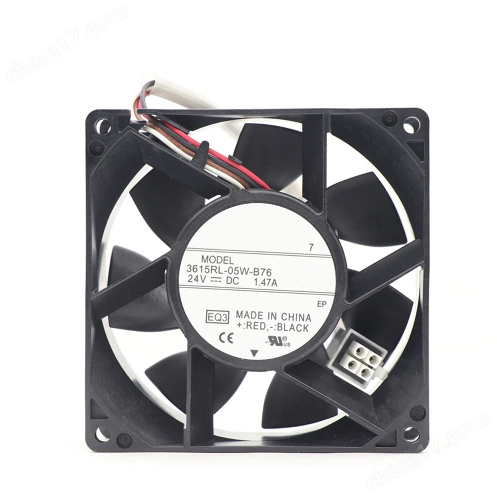 

Вентилятор охлаждения 3615RL-05W-B76 DC 24 В 1,47 А 9 СМ 9038 90*90*38 мм 4 контакта