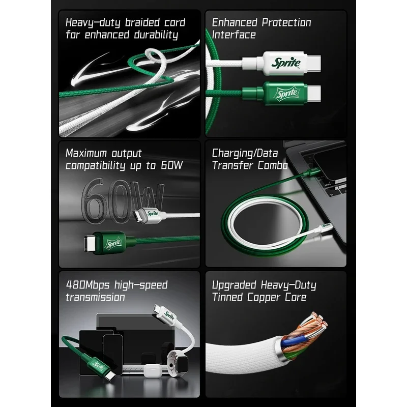 Authentic C16 Type-C to Lightning Cable PD Fast Charging Data Sync Cord for iPhone 15-17