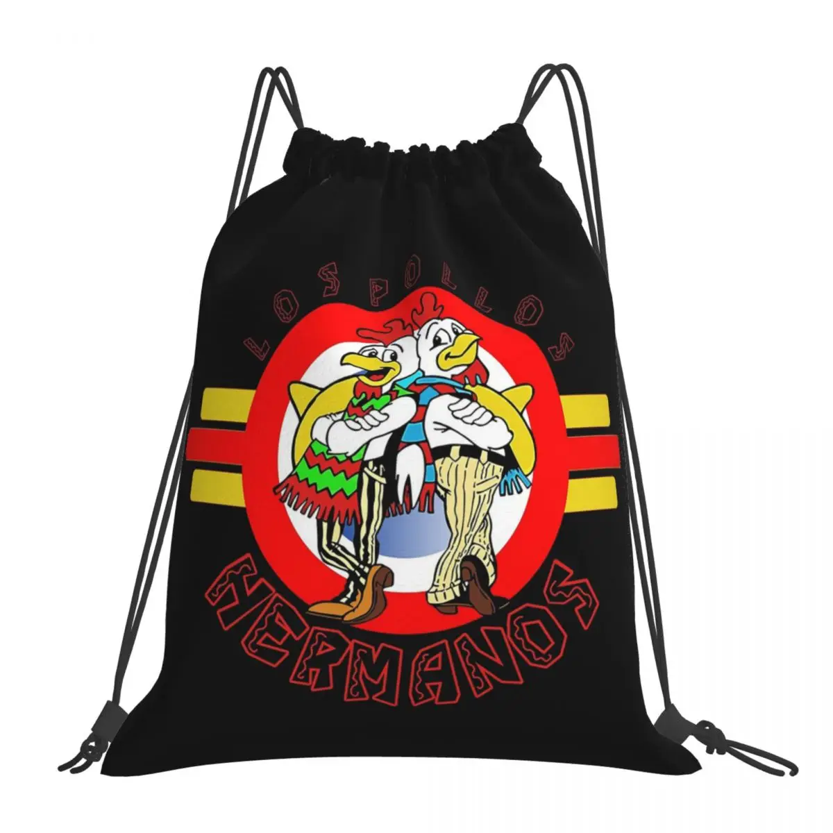 Los Pollos Hermanos Backpacks Casual Portable Drawstring Bags Drawstring Bundle Pocket Sundries Bag Book Bags For Man Woman