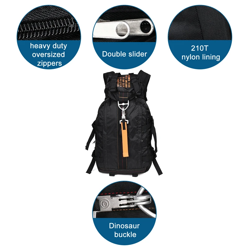 Lightweight Travel Backpack Flight Parachute Pack Nylon Rucksacks for Men Women for Outdoor Hiking Camping Trekking Climbing