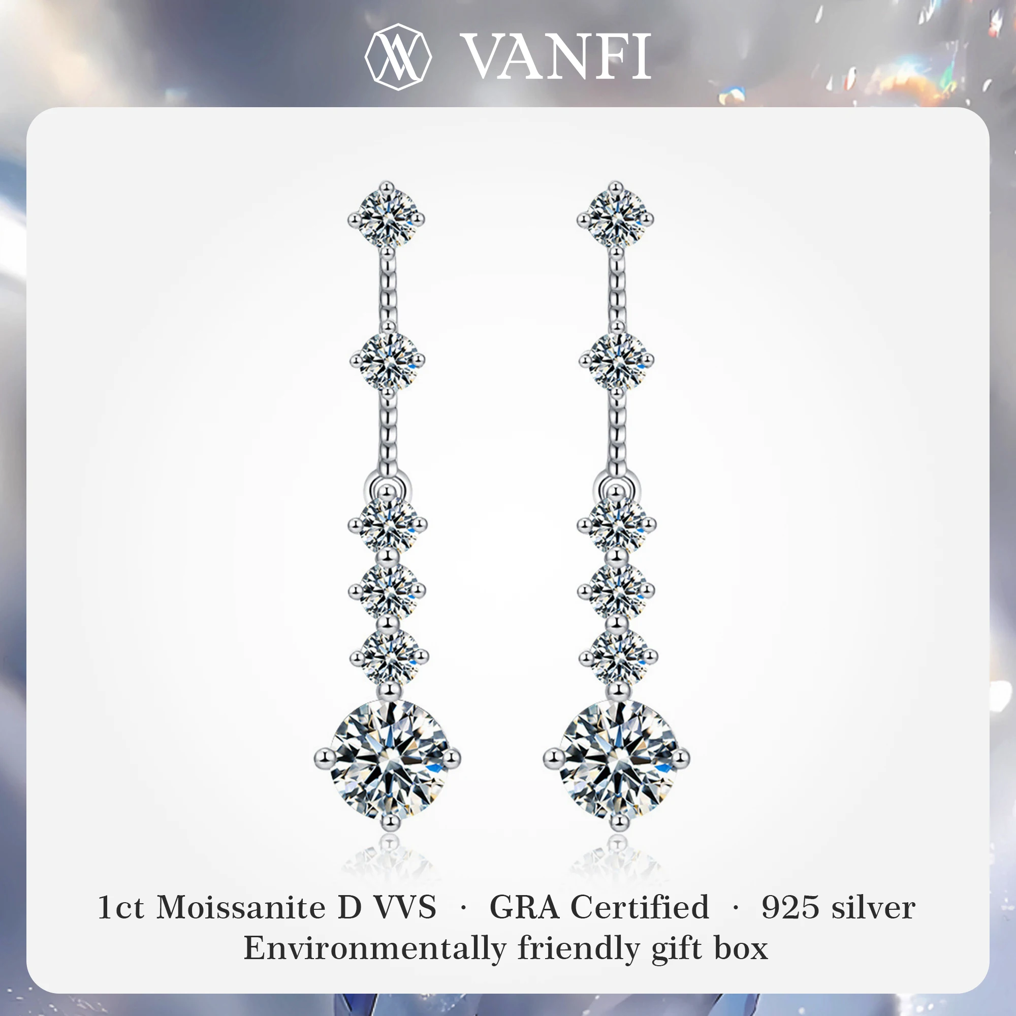 

Kfvanfi стерлингового серебра 925 пробы с муассанитом женские серьги-капли из белого золота с тяжелым покрытием гипоаллергенные роскошные ювелирные изделия в подарок