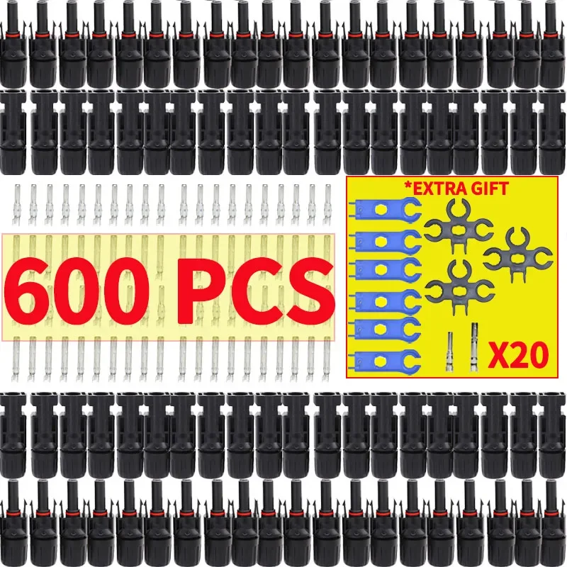 

600/400/200/100/40/20/10 Pcs DC Solar Connector 1000V30A Panel 300Pairs Connectors Kit for PV/MC Cable 2.5/4/6mm²