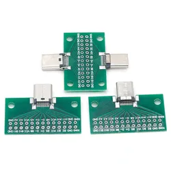 1pcs Type-C Male to Female USB 3.1 Test PCB Board Adapter Type C 24Pin 2.54mm Connector Socket For Data Line Wire Cable Transfer