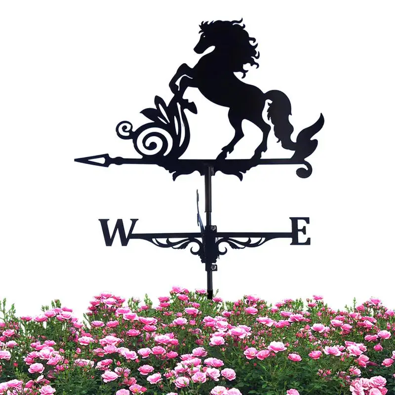 Metal Weathervane Witch Iron Weather Vane UV Resistant Rooftop Wind Vane Weather Vane For Roofs Wind Direction Indicator