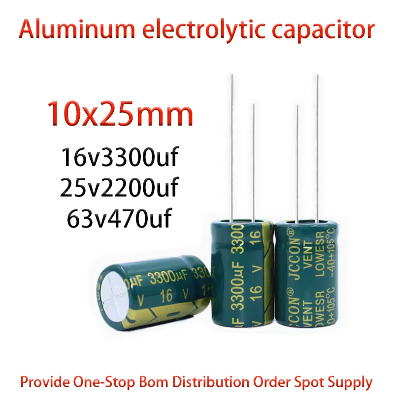 16v3300uf 25v2200uf 63v470uf size 10x25mm aluminum electrolytic capacitor 20PCS