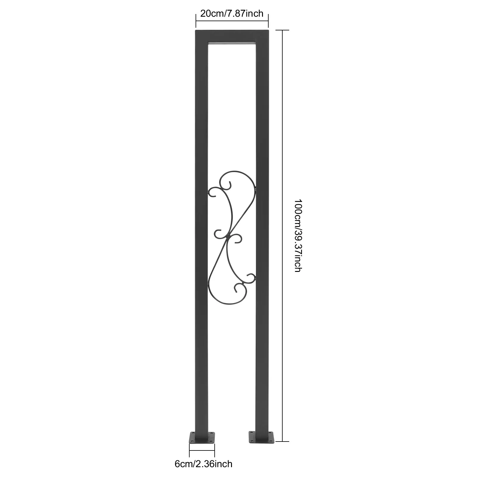 درابزين 100 سم للسلالم الداخلية، درابزين حديث على شكل حرف U، درابزين سلالم صناعية داخلية للشرفة والحديقة والممر #1