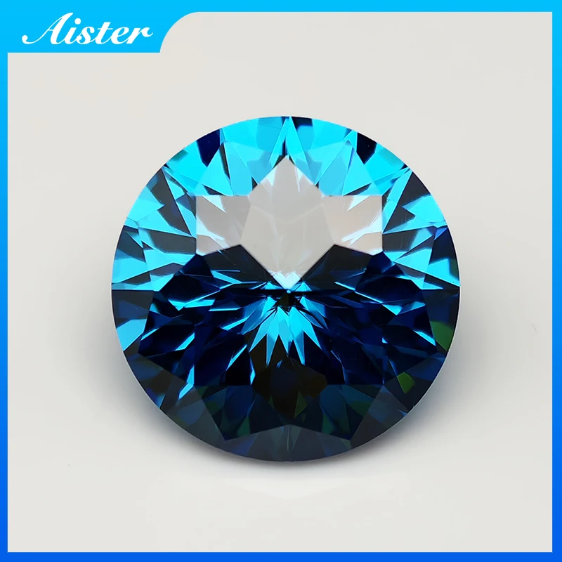 

Новые королевские синие круглые камни в стиле ампир с кубическим цирконием, свободные драгоценные камни для изготовления ювелирных изделий