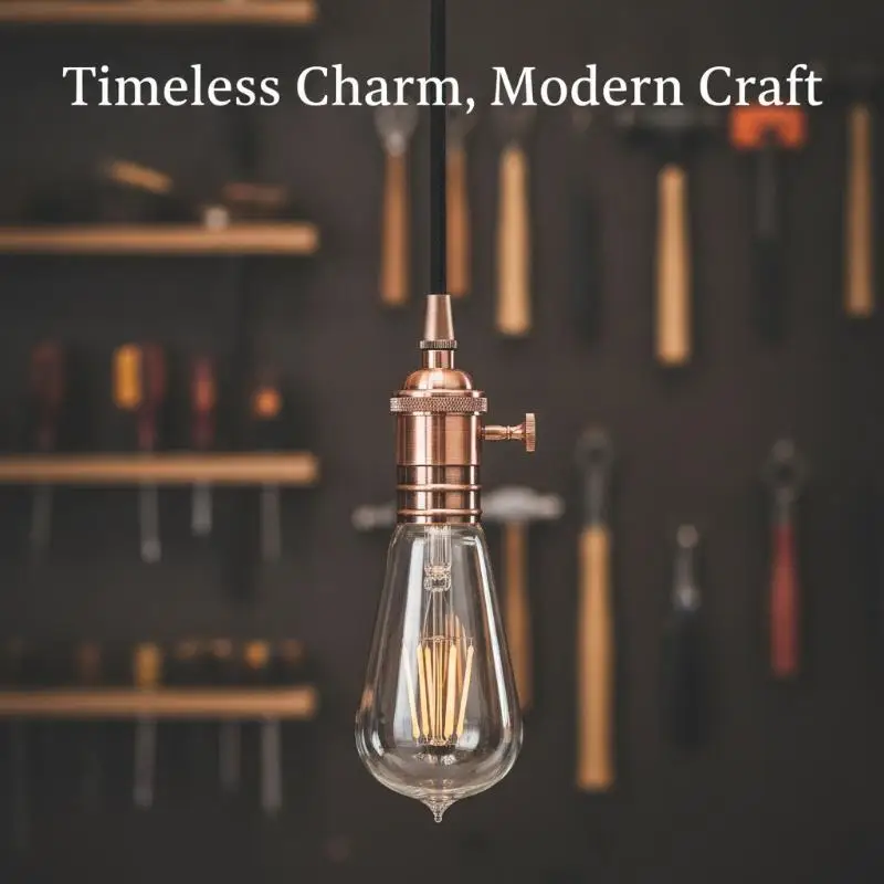 E27 Retro Lamp Holder Base Premium Aluminum Alloy with Independent Switch DIY Screw Socket for Antique Style Home Store Lightin