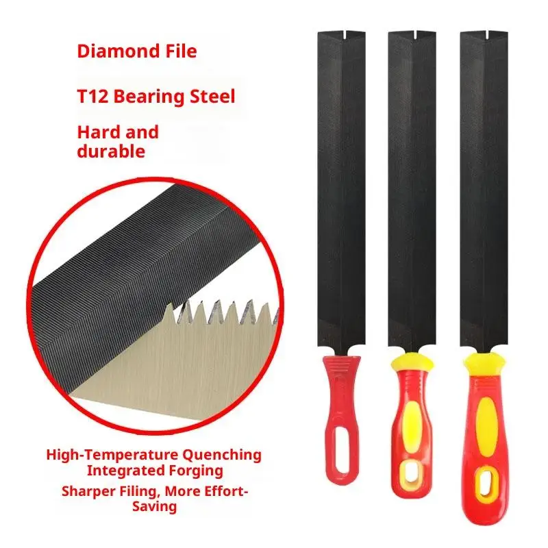 150/200MM Rhombic Saw File Triangle Metal File Bearing Steel Wood Rasp for Sharpening Saw Blade Woodworking Tools